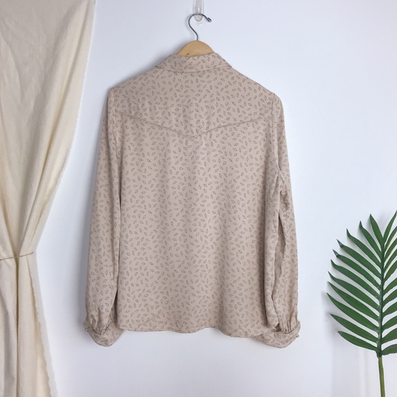 NWT Frank & Oak Tan Leaf Button Down Shirt Size L - Picture 5 of 8